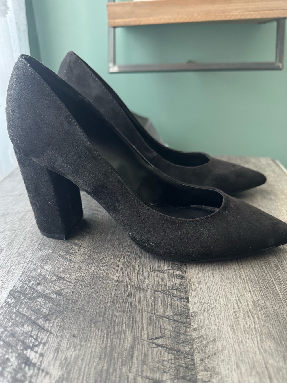 Marc Fisher Women's Black Suede Block Heel Pumps